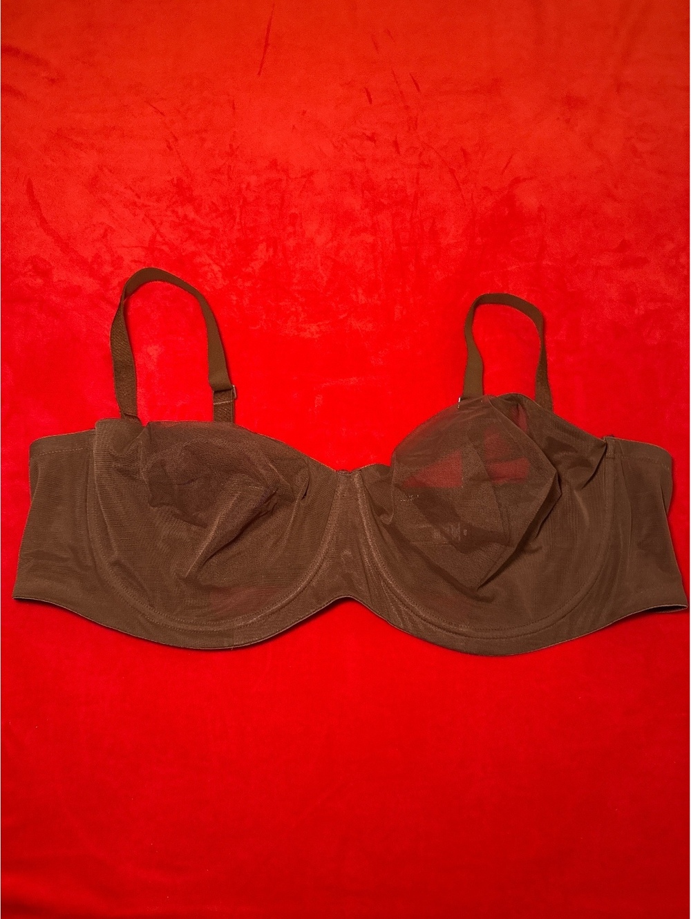 Skims Ultra Fine Mesh Strapless Bra Color Cocoa Size 46D